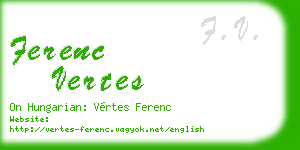 ferenc vertes business card